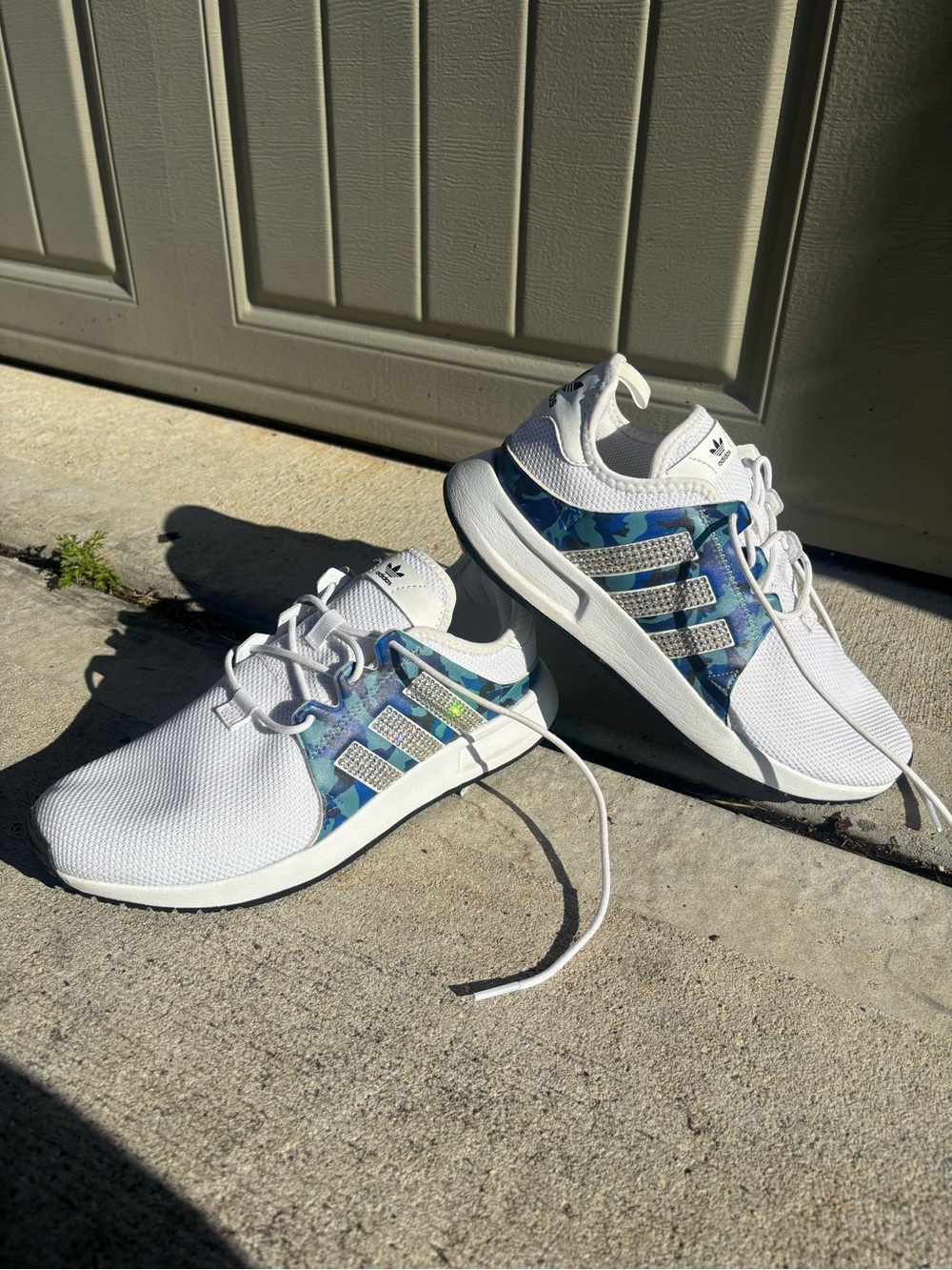 Custom crystalled adidas shoe